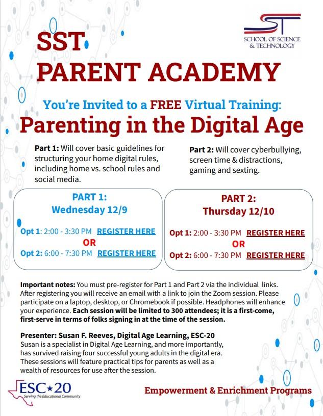 SST Parent Training flyer-December